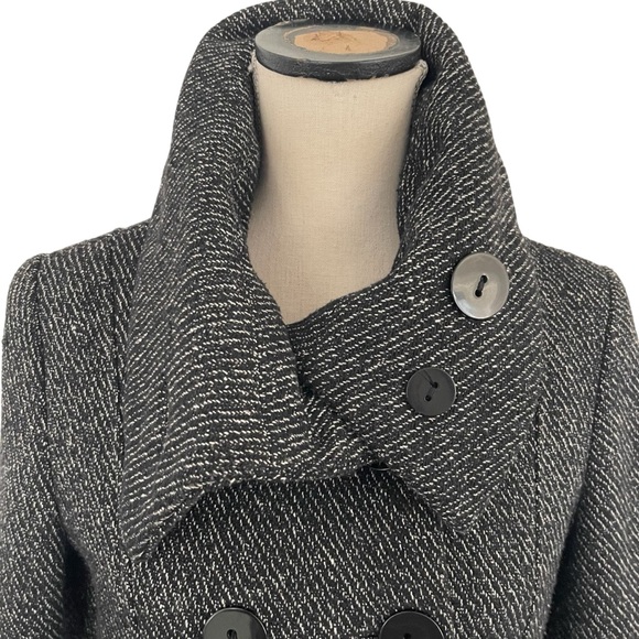 New Kenneth Blake New York Heathered Black/White Double Breasted Coat (M) - Picture 4 of 16